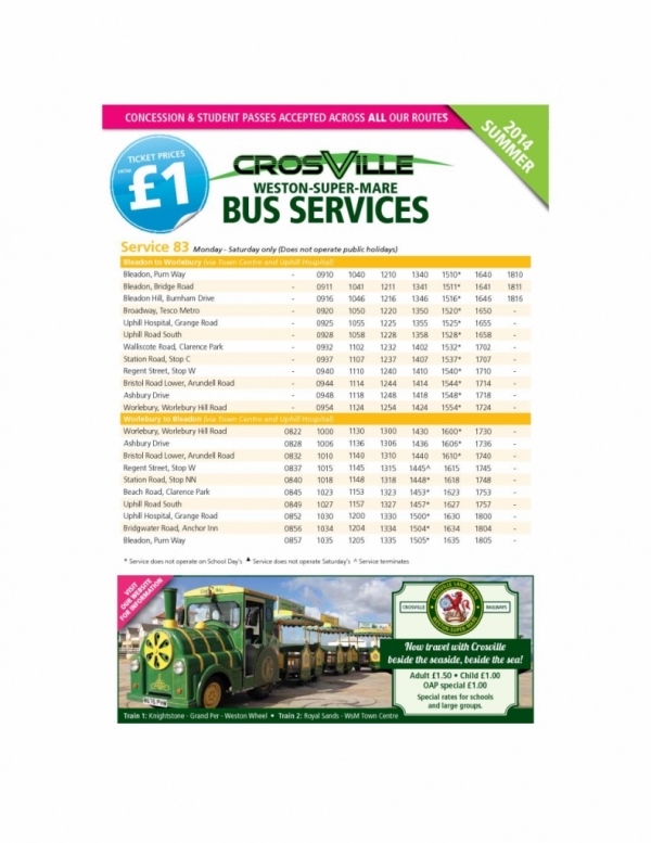 83 Bus Timetable