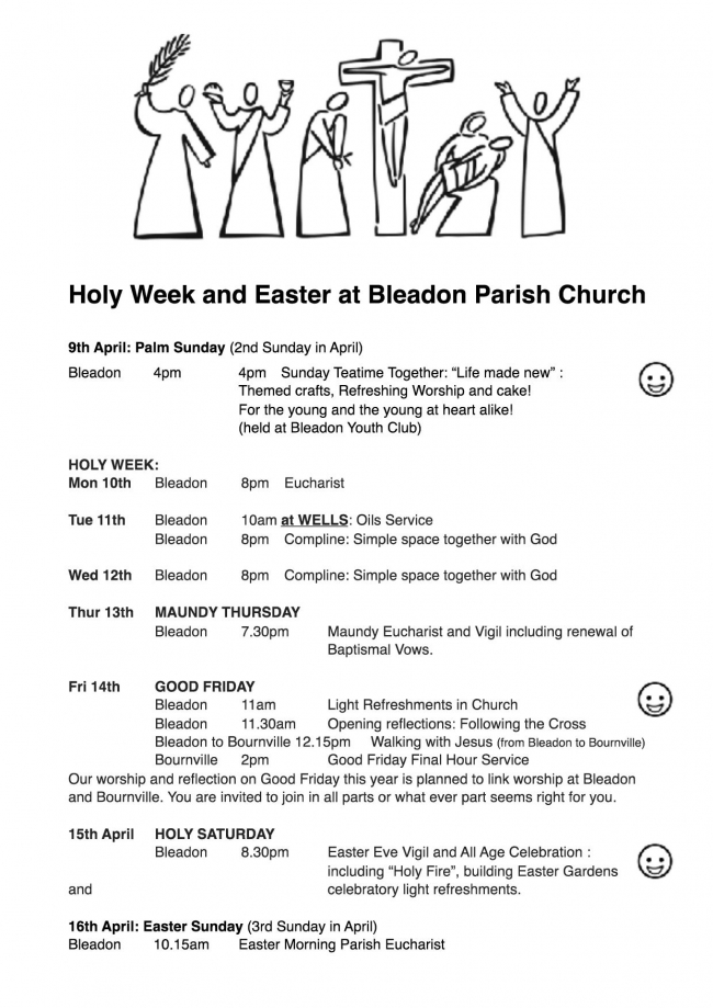 Holy Week and Easter at Bleadon