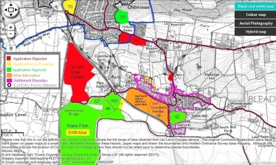 Major Development in and around Bleadon Map