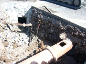 View of connection to main sewer