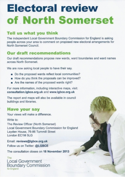 Consultation for Electoral review of North Somerset ENDS 18th NOVEMBER 2013