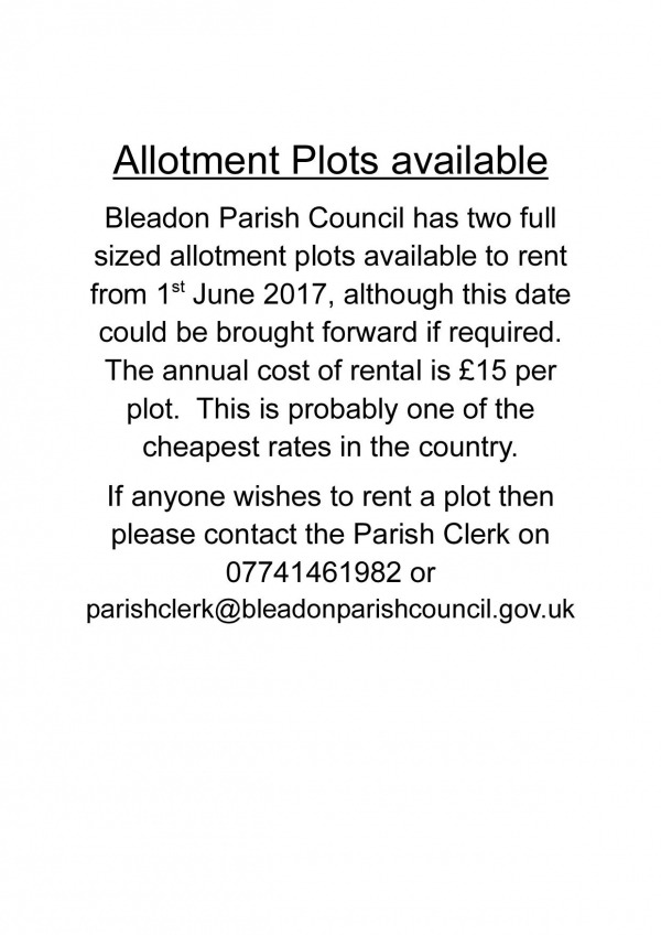 Allotment Plots Available