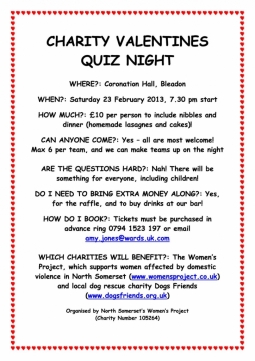 Charity Valentines Quiz Night