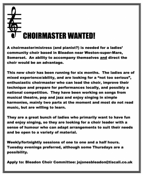 Choirmaster Wanted